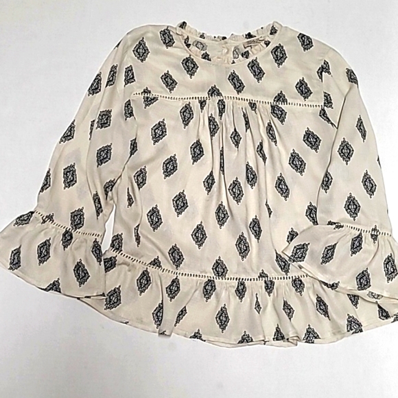 Lucky 3/4 Sleeve Ruffle Blouse - Picture 1 of 7